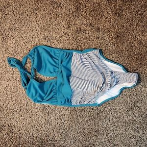 Cupshe One Piece Halter Dark Turquoise Greenish